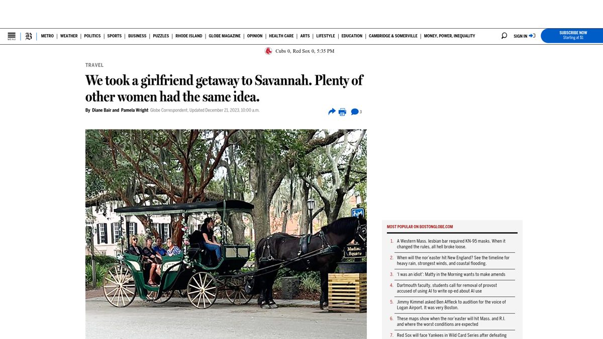 The Boston Globe: We took a girlfriend getaway to Savannah. Plenty of other women had the same idea.