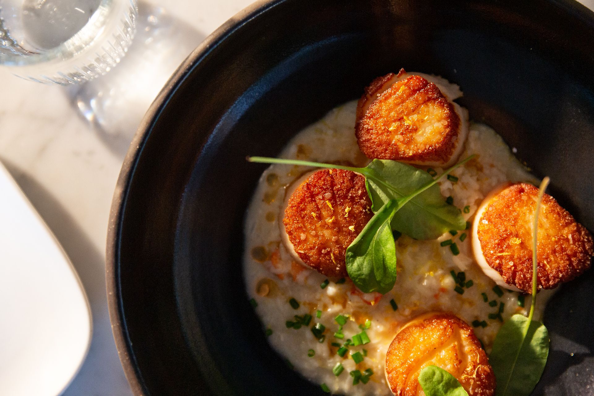 Seared scallops