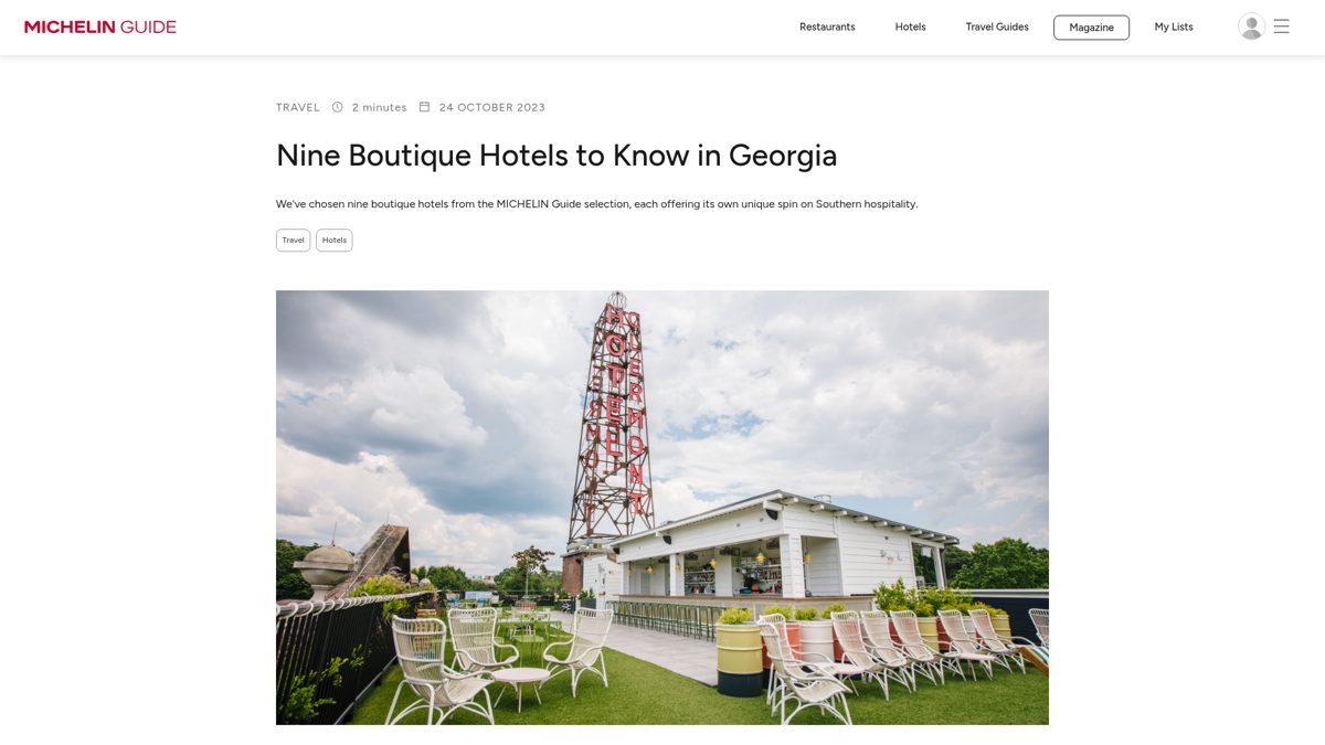 MICHELIN Guide: Nine Boutique Hotels to Know in Georgia